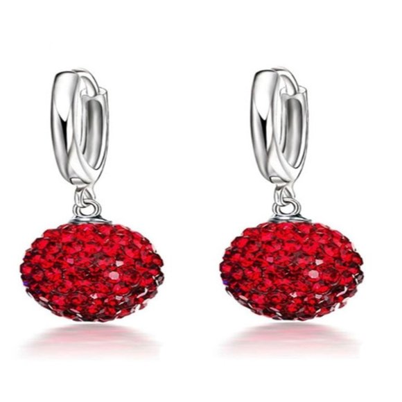 925 Sterling Silver Earrings And Necklace Set Ball Round Drop Cute Top - Picture 3 of 4